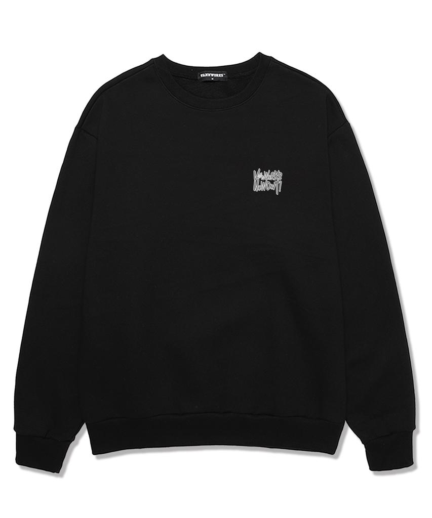 VANNWORKS Now Doit Outline Oversized Sweatshirt (Vls0085) Black