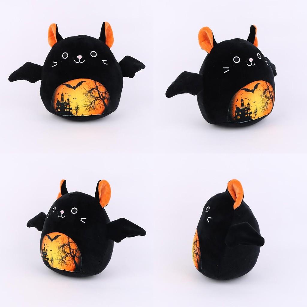 Halloween Cat Print Bat Plush Toy Animal Stuffed Doll Gift Home Decorations 32cm