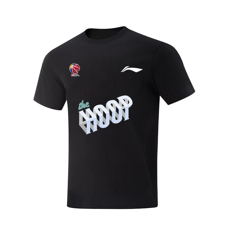 

Li Ning CBA Basketball Series Дышащая футболка с принтом букв, свободного кроя, с круглым вырезом и коротким рукавом, унисекс топы AHSVE61-1THE-HOOP 4XL