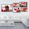 9 Sizes Modern Colorful Decorative Painting Gourmet Strawberry Chocolate Cake Dining Room Living Room Kitchen  Home Decor Spray