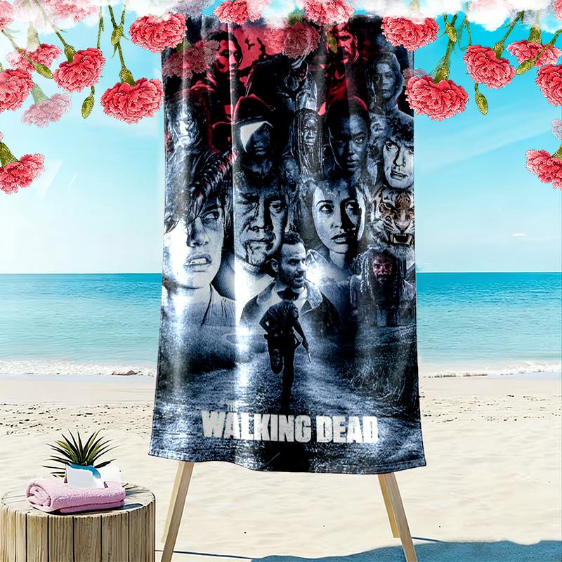 Walking Dead Print Beach Towel, Large Soft Quick Dry Towel for Beach Camping Swimming