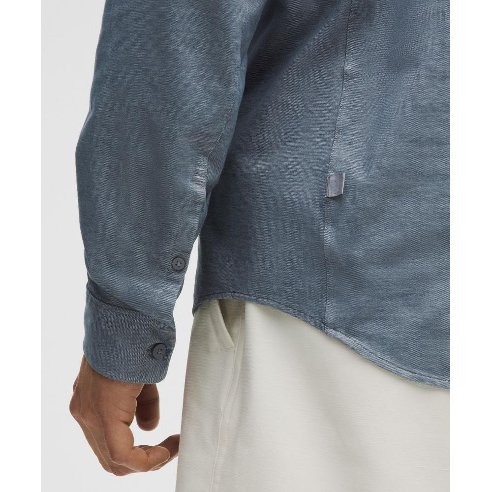 Lululemon Commission Long Sleeve Shirt Enzyme Dye Grey Oasis