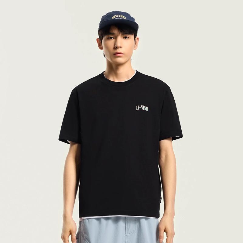 LI-NING Men s Short-Sleeve Graphic T-Shirt AHSW275-4 XXL чёрный