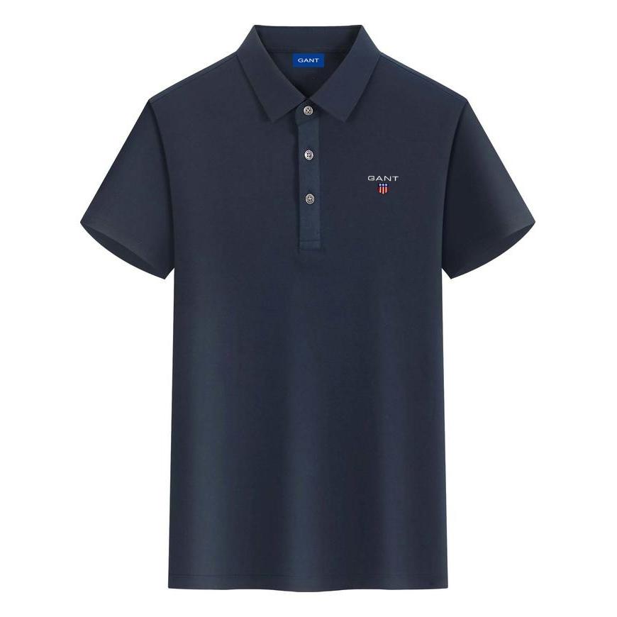Gant 2025 Men's Summer Embroidered Cool Antibacterial Collar Polo Shirt Couple Business Casual Polo Shirt