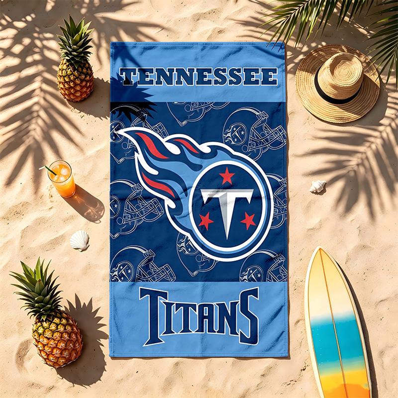 Tennessee Titans (19) Theme Beach Towel Sand Resistant Soft And Comfortable Suitable For The Pool Camping Yoga And Diving A Travel