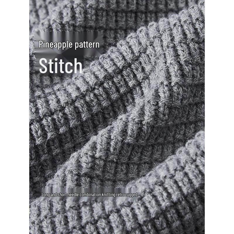 GXG Men's Pineapple Texture Shoulder Stripe Color Block Sweater