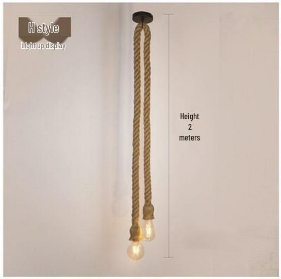 American Retro Hemp Rope Pendant Lamp for Restaurants, Hotels, Shops, and Bars