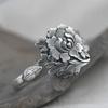 Vintage Flower Opening Rings for Women Anti Silver Color Aesthetic Floral Adjustable Rings Gift Daily Party Retro Jewelry