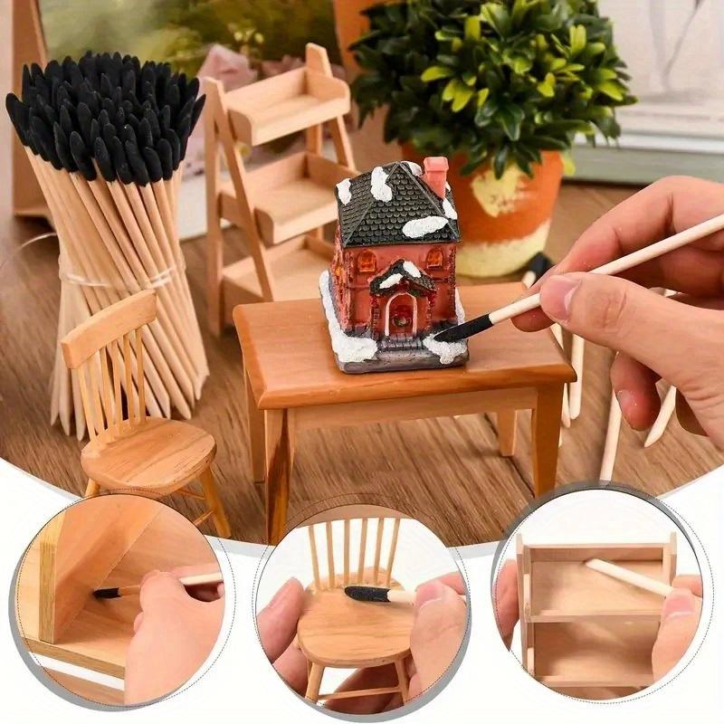 100 Pack Sanding Sticks, Matchsticks Sanding Sticks for Plastic Models, Fine Detailing Sanding Tools for Tight Spaces Wood
