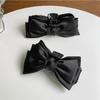 Korean Black Double-Sided Bow Hair Clip with Large Shark Clasp for Women