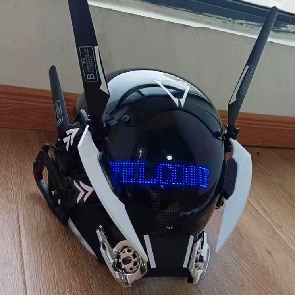 Cyberpunk LED face mask helmet with built-in LED display screen, role-playing Halloween fitness party music festival props