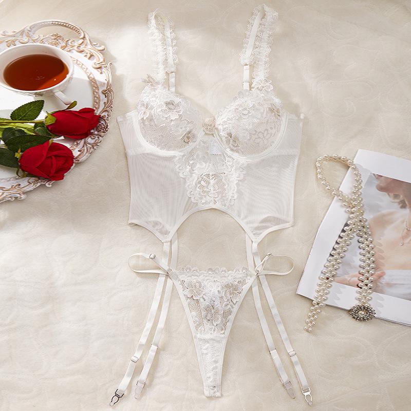 European & American Lace Erotic See-through Bodysuit Set - Sexy & Tempting Uniform, Hot Selling