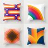 Home Decor Retro-Patterned Colorful Geometric Pillow Covers Pattern Cushion Cover Suitable For Sofa Bedroom Car Pillow Cover