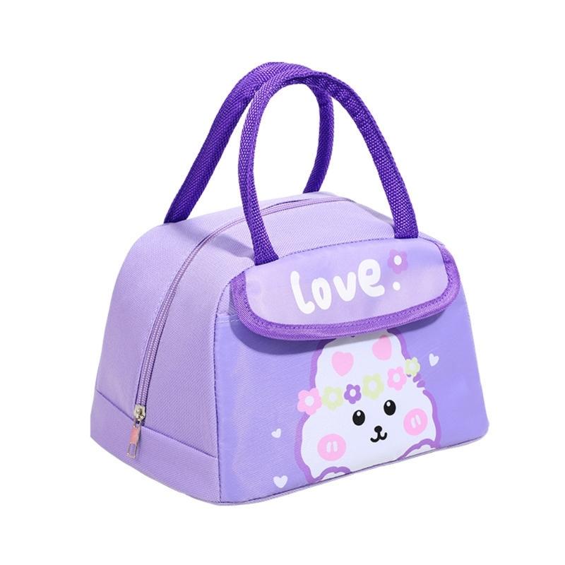 Insulated Cartoon Lunch Bag With Thermals Oxfords Fabric For School Office Picnics Light weight Food Carriers