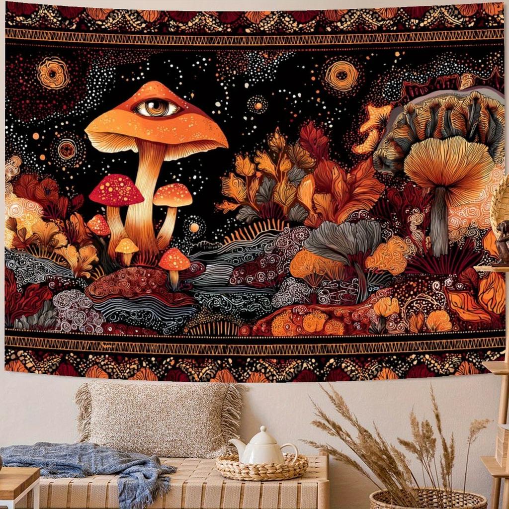 Mushroom Tapestry Hippie Tapestry for Bedroom Cute Tapestries Aesthetic Wall Tapestries Hanging for Bedroom Dorm Living Room