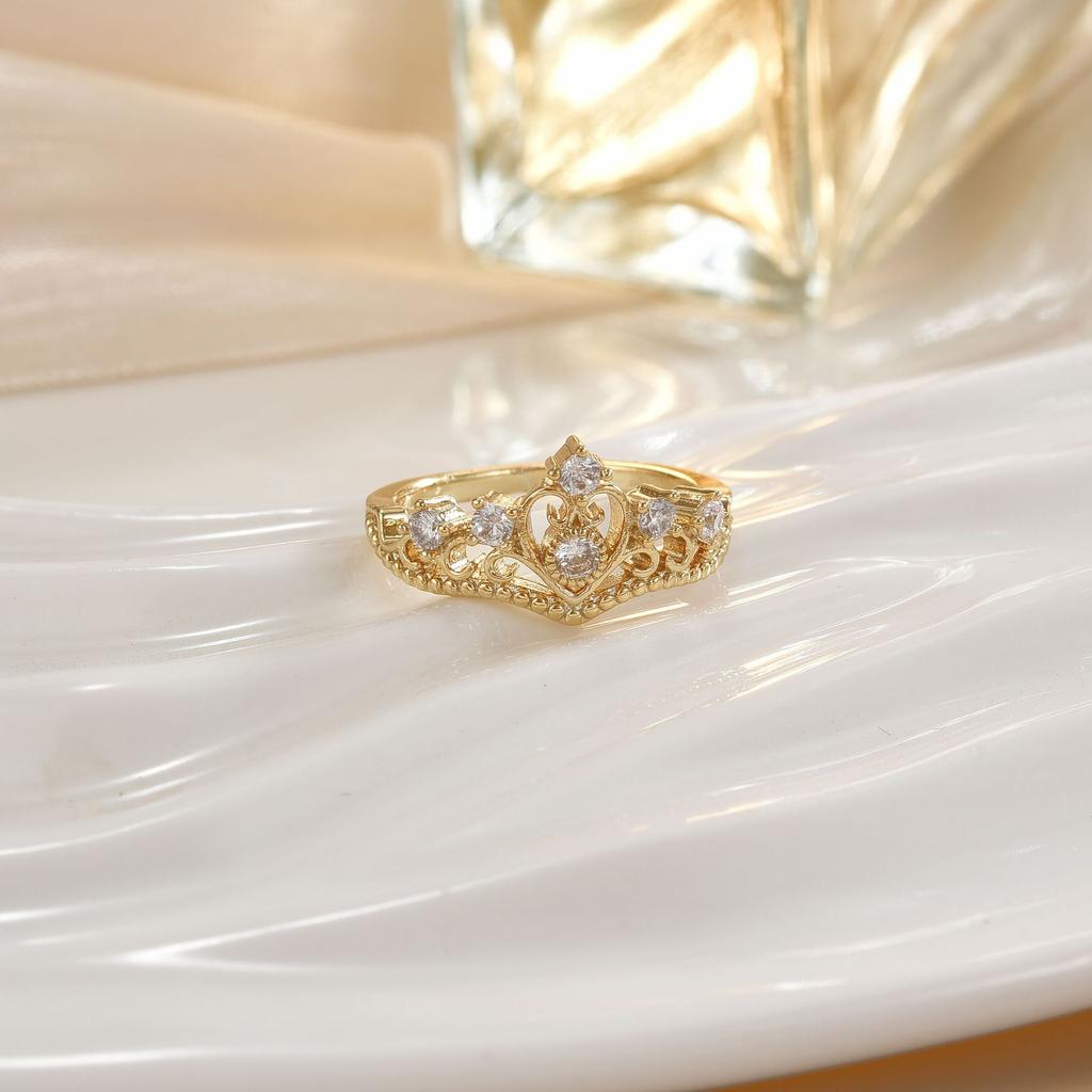 12 Sun Love Crown Geometric Design Fashion Ring Ring Women's Jewelry