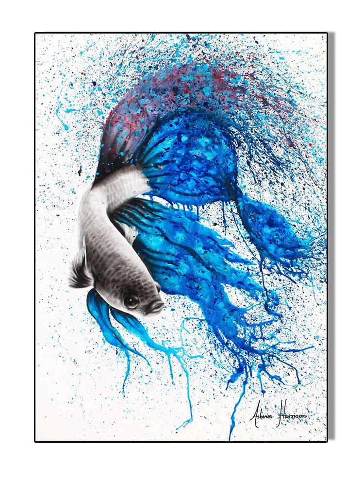 Abstract Ocean Animals Posters Canvas Painting Dancing Marlin Dolphin Fish Wall Picture Minimalist Print Livinig Room Home Decor