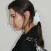 Basic Satin Scrunchie_Large_White