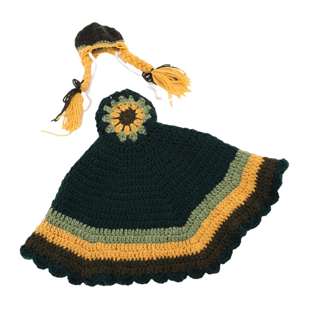 Fall Porch Goose Outfits Hand Woven Goose Costume For Outdoor Lawn Garden Courtyard Yellow Green