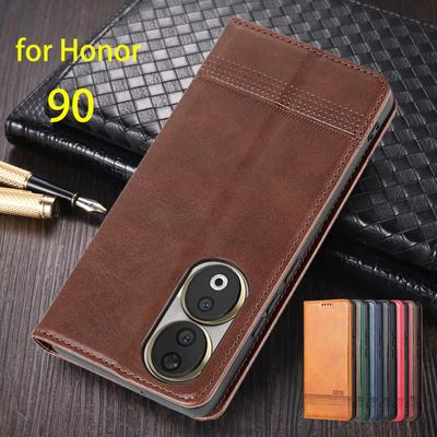 Deluxe Magnetic Adsorption Leather Fitted Case for Huawei Honor 90 Honor90 Flip Cover Protective Case Capa Fundas Coque
