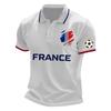 Unisex Casual Short Sleeve Polo Shirt Loose Fit Breathable Lightweight French Print Design Soft Fabric Comfortable Everyday Wear