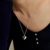 Murmur [925silver]Matt Heart Drop Necklace