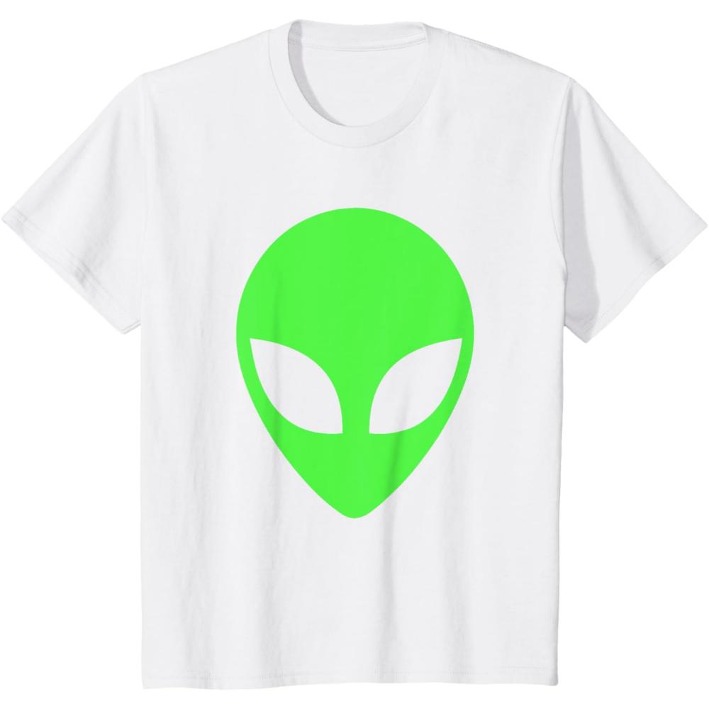 Green alien avatar 90s style fun short sleeved T-shirt