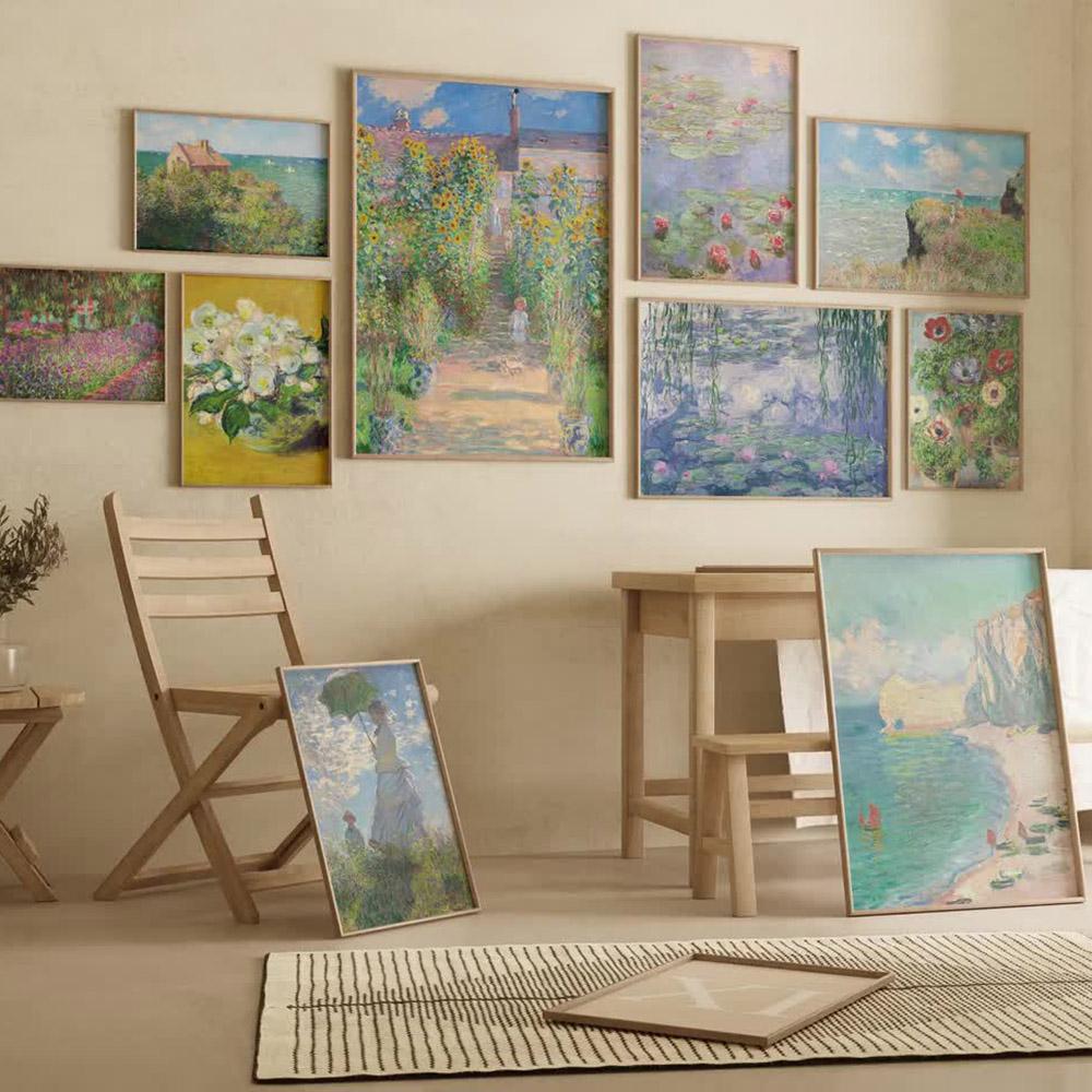 Monet Klasyczne lilie wodne Abstrakcyjny krajobraz Plakat Impresjonizm Malarstwo na płótnie Nordic Wall Art Do Nowoczesnego Wystroju Salonu