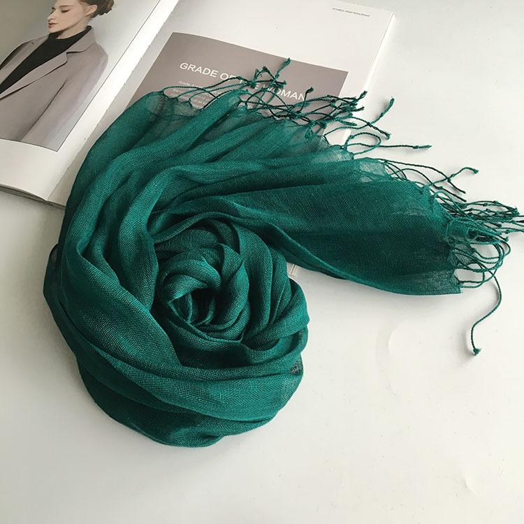 South Korea Dongdaemun Light Linen Scarf, Solid Color Sunscreen Scarf, Source