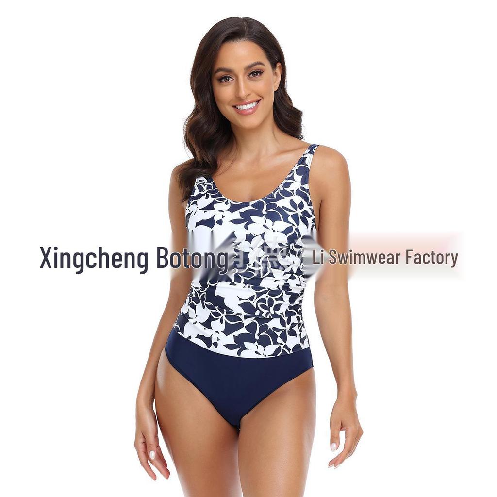 2023 Plus Size Solid Color Tummy Control Triangle One-Piece Swimsuit - Sexy Backless Fashion Bikini
