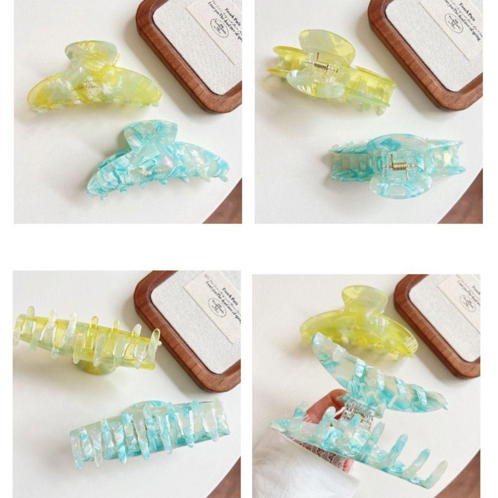 Acetic Acid Acetate Hair Claw Fresh Flower Hair Claw Fashion Irregular Pattern Shark Clip  Travel