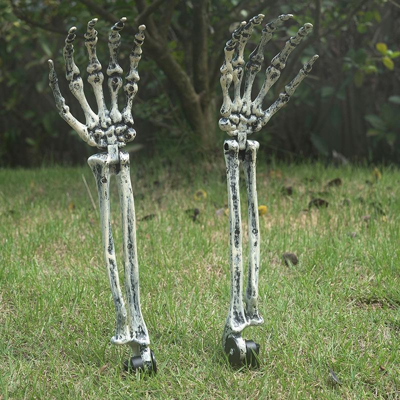Halloween Leuchtende Skeletthand Dekorationen für Außenrasen und Hof Atmosphäre