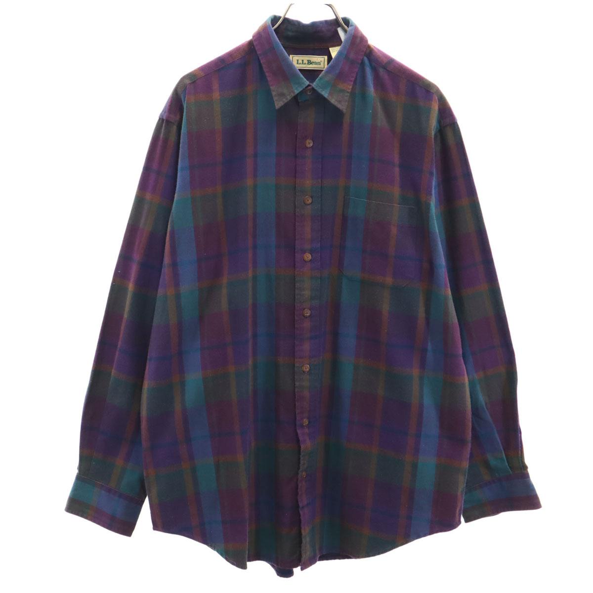 

L.L.Bean 80-е винтажная рубашка с длинным рукавом с рисунком чак L Для улицы Мужская Б/у
