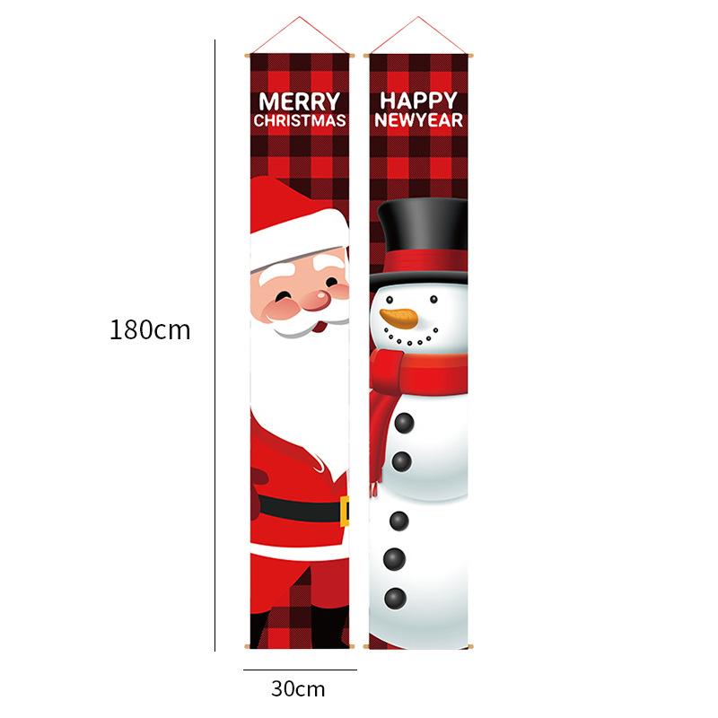 Christmas Couplets, Santa Claus, Snowman, Decoration, Oxford Cloth Couplets