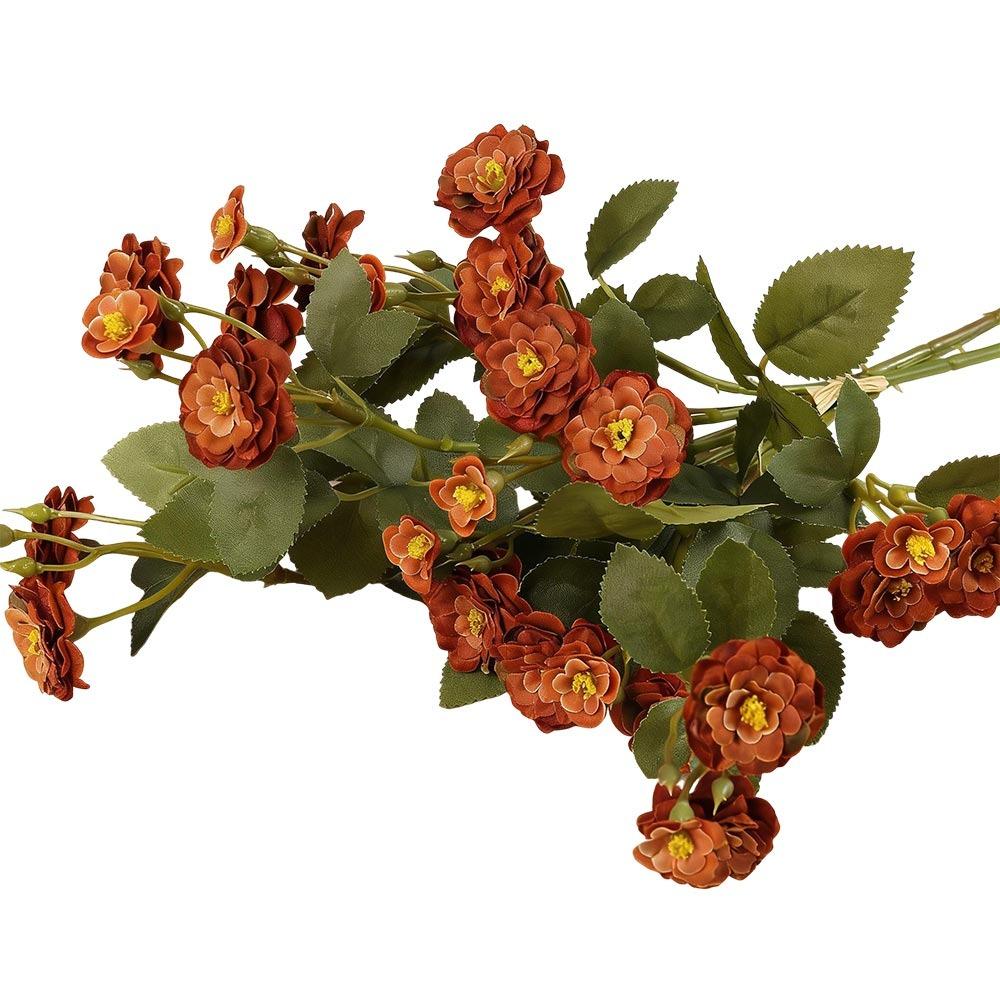 

3PCS/Bunch Multicolor Rose Artificial Flower Green Leaves Floral Arrangement Simulation Rose Flower DIY Silk Petal Faux Flower коричневый