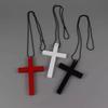 Choker Y2k Punk Gothic Necklace White Black Cross Necklace Wood Cross Pendant  Women Men
