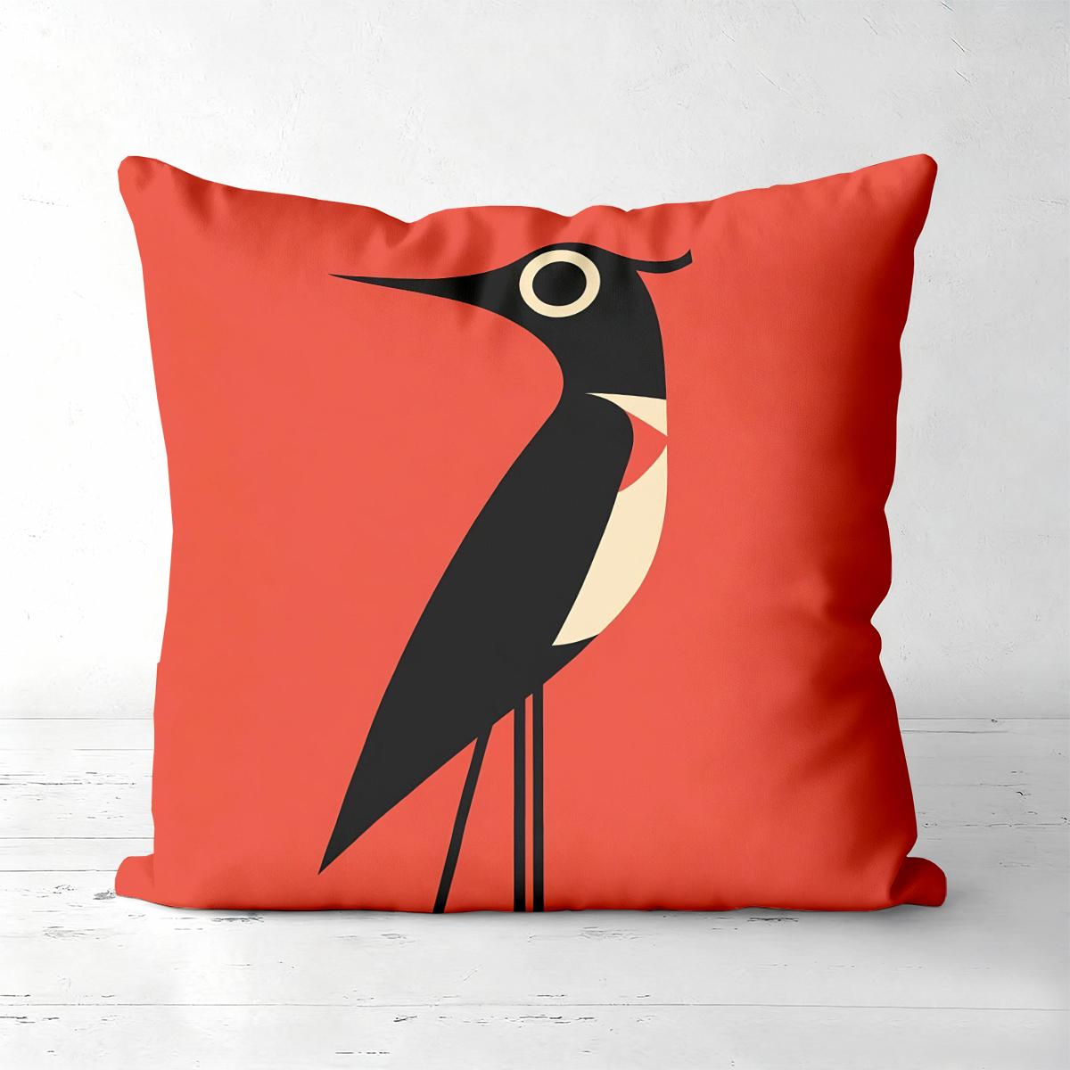 

Stylish Bird Pattern Orange Cushion Covers for Home Polyester Pillowcase, Sofa Decorative Cushion Cov Headboard Pillow 45x45cm