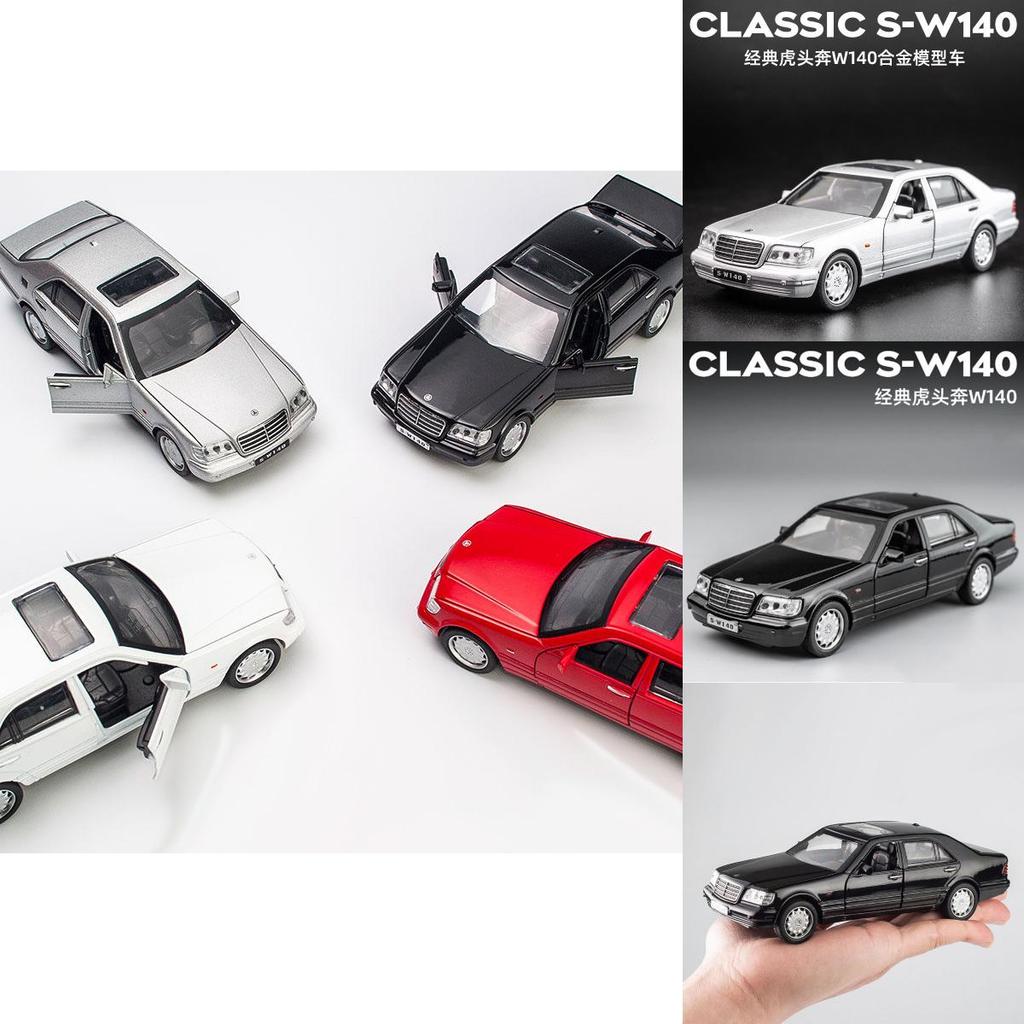 Benz W140 1:32 Alloy Model Car With Sound Light Pull Back For Collectors And Kids Play
