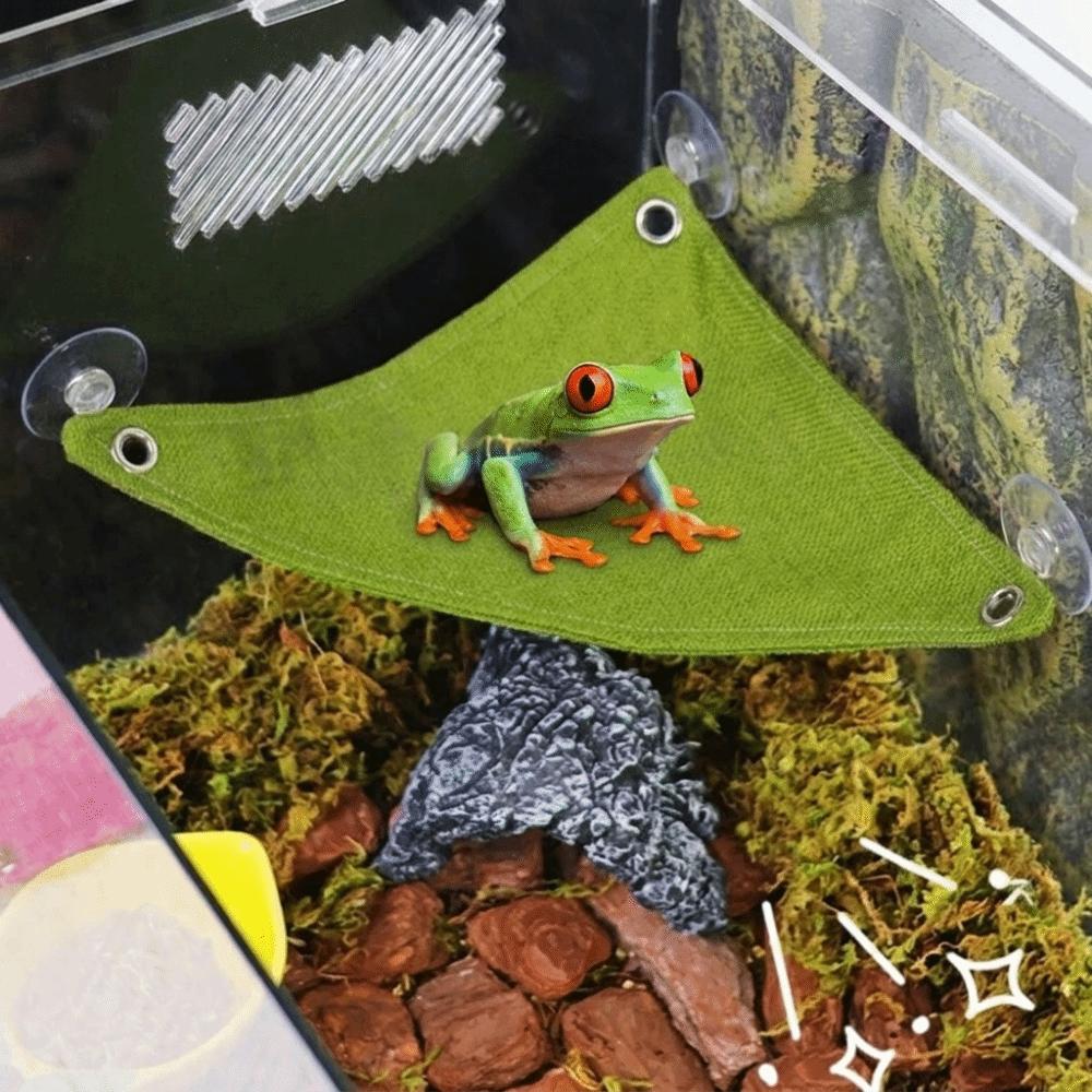 Lightweight Lizard Triangle Hammock Suction Cup Pet Climbing Net Habitat Decor