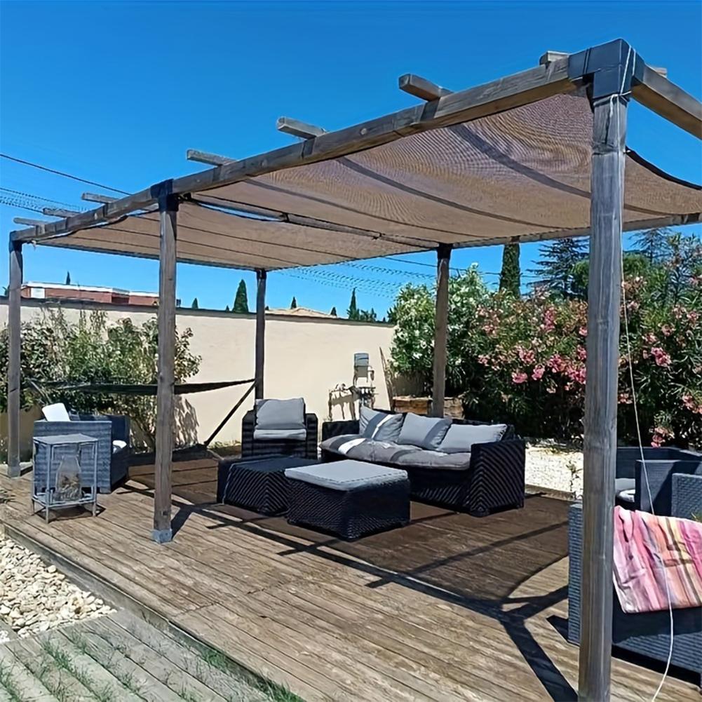 Garden Black Sunshade Net with Grommets Sun Shader Sail - HDPE Mesh Fabric for Greenhouses, Patios, Plants, Gazebos & Porches