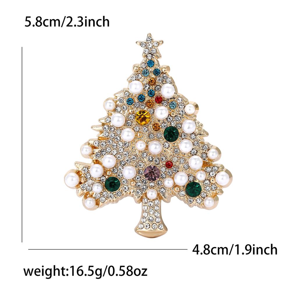 Pearl Christmas Tree Brooch, Women'S Fashionable And Versatile Clothing Chest Flower, Holiday Atmosphere Jewelry Brooch