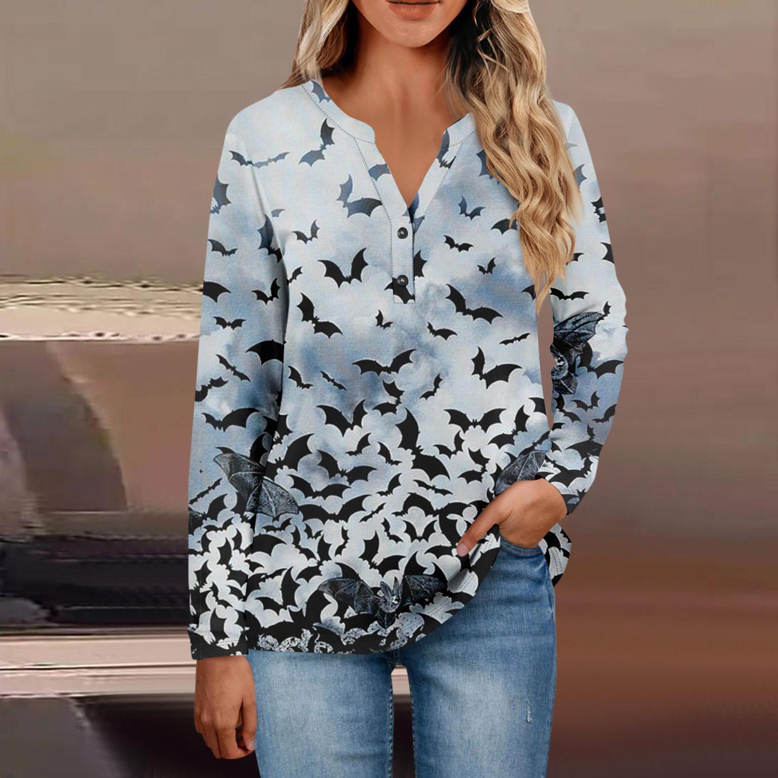 

Женские топы с воротником на пуговицах, женские повседневные топы на каждый день, с длинным рукавом, с v-образным вырезом, модные рубашки с принтом, топы, футболки с карманами XXL