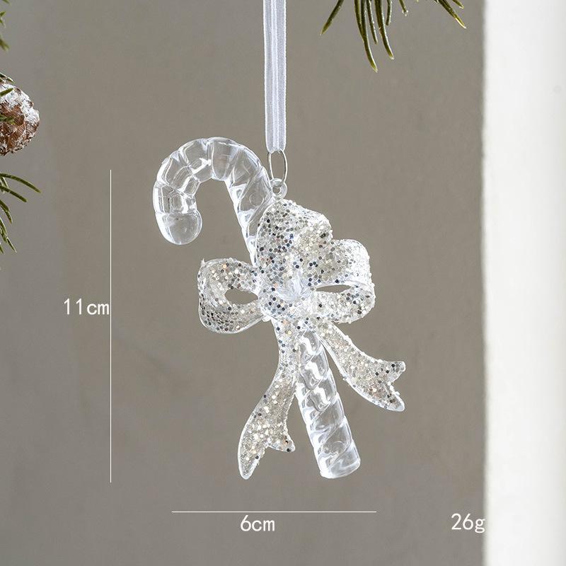 Christmas Tree Atmosphere Hanging Decoration Transparent Acrylic Craft Snowflake Deer Angel Pendant Christmas Decoration Gift