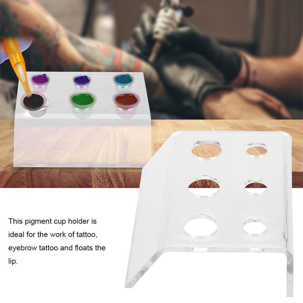 Arched Acrylic Tattoo Permanent Makeup Microblading Pigment Cup Cap Stand Ink Holder