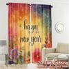 2D Flat Printing  JIT 2pcs   Curtains (Without Rod) Festive Cityscape Chic Curtain Cloth Versatile Polyester Curtains Festive Use