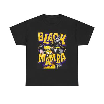 Czarna Mamba Graficzny T-shirt Vintage Kobe Retro LA Unisex Ciężka Bawełna Koszulka Unisex