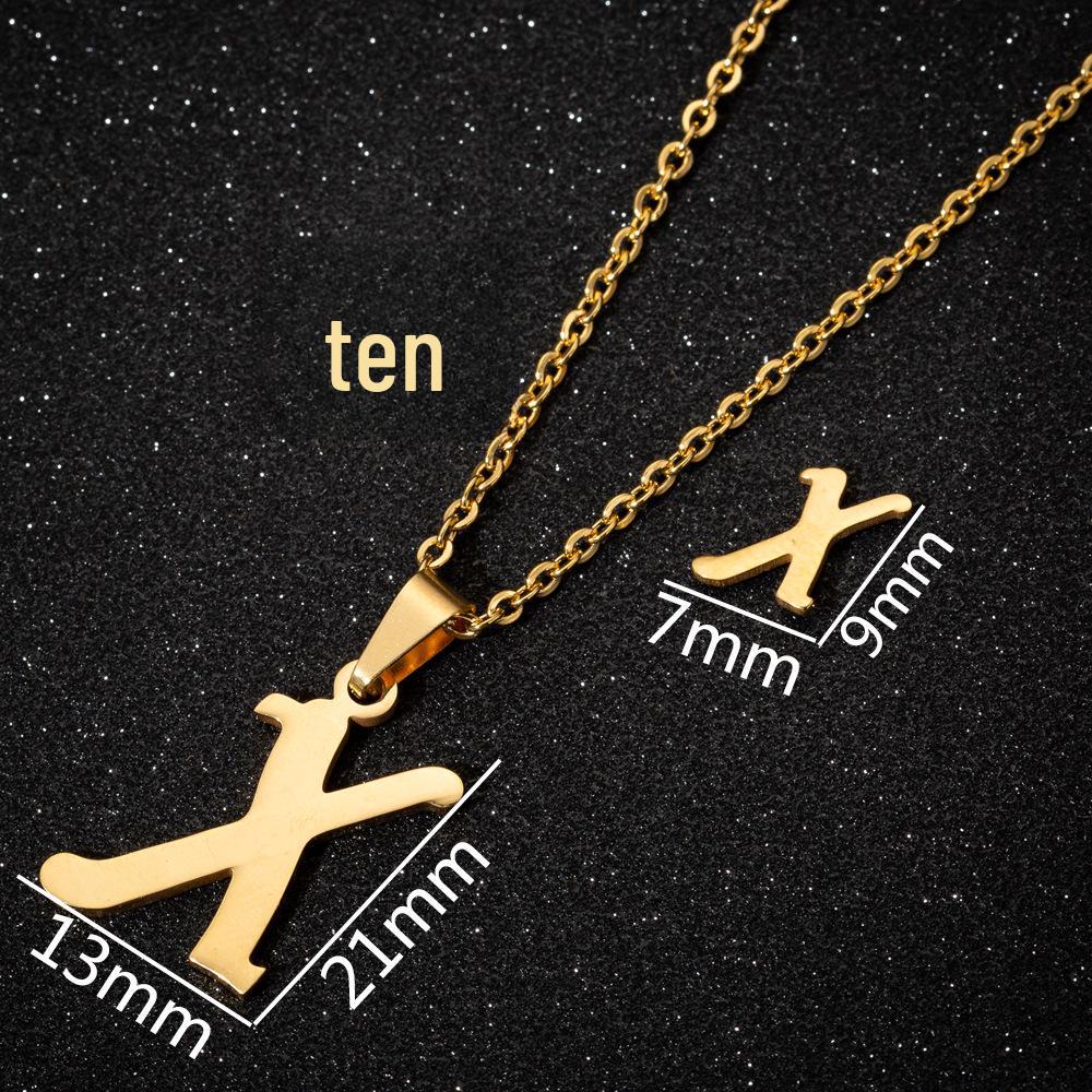 English Letter Necklace & Earring Set: Fashionable Jewelry for Women