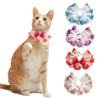 Tear Resistant Anti-suffocation Non-Fading Bowknot Lace Trim Pet Neck Circle Daily Collocation