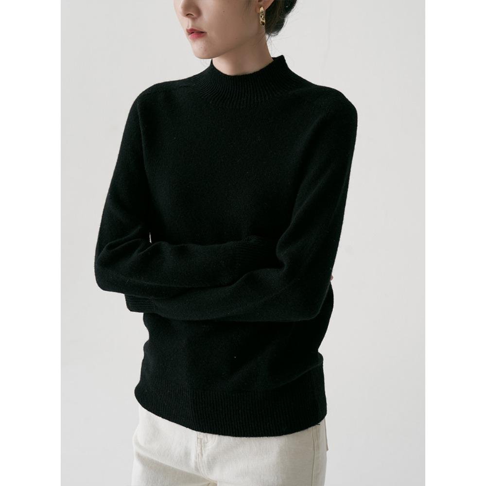 

DIMANAF 2025 Sweaters Autumn Solid Pullover High-necked Women Sweaters Knitting Loose White Sweater One Size