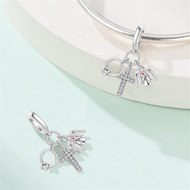 Lucky Copper Devil'S Eye Angel Cross Charms Beads Suitable For Wedding Party Diy Original Exquisite Jewelry Gifts